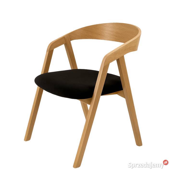 Krzesło Drewniane Tapicerowane Czarny KDD58 Wrocław