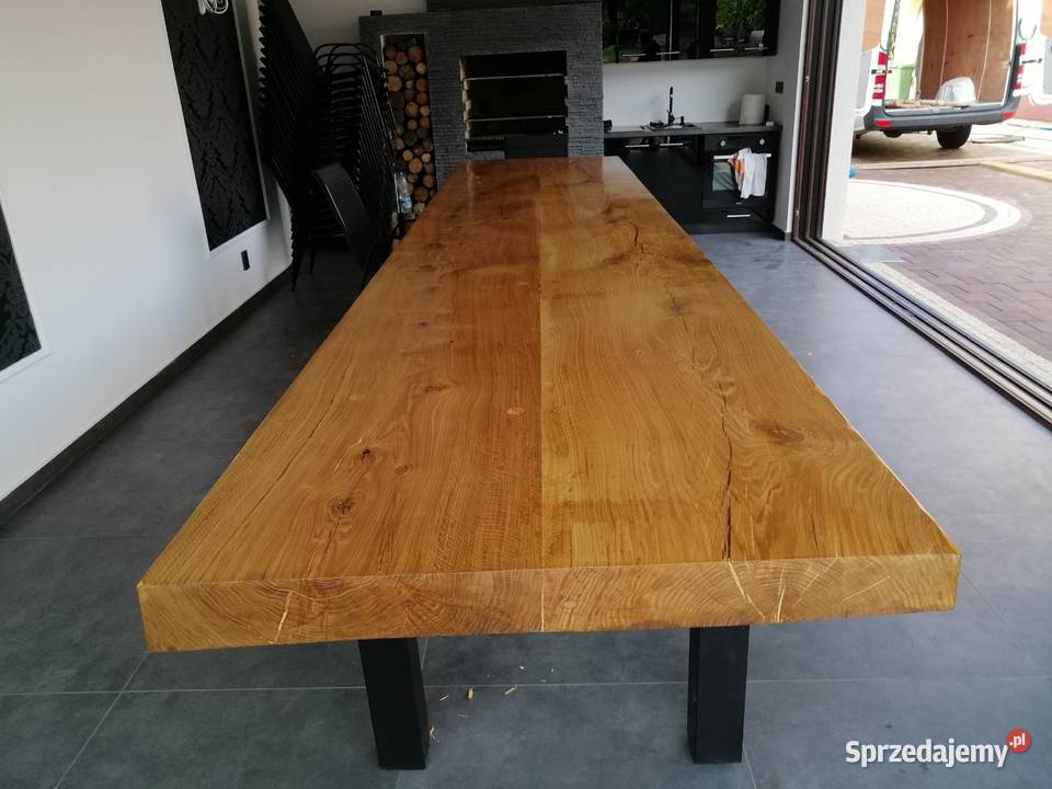 stolik kawowy blat debowy 120x80x5 zywica 80cm Przysucha sprzedam