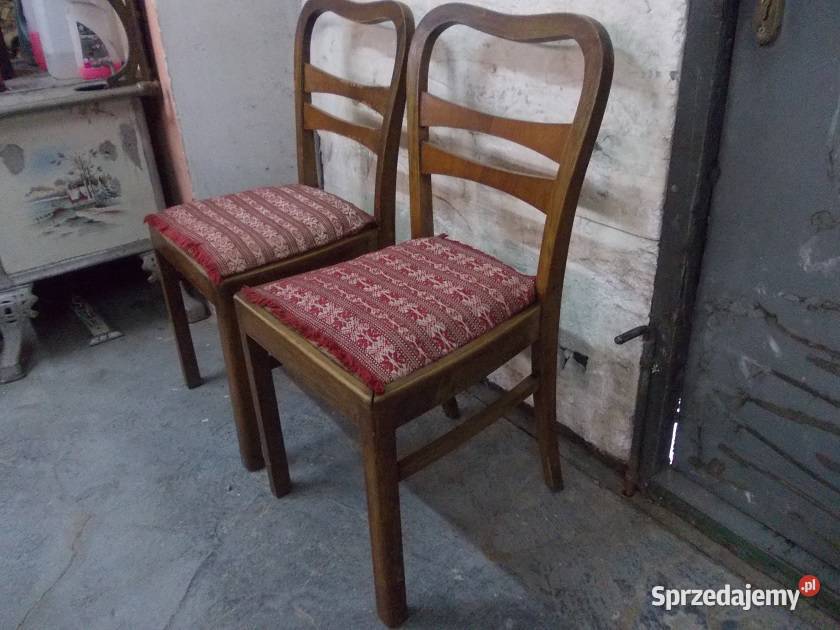 Stare krzesła drewniane serca dębowe Bielsko-Biała sprzedam