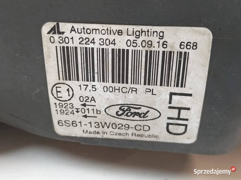 LAMPA PRZÓD PRAWA LIFT EUROPA 6S6113W029CD Ford