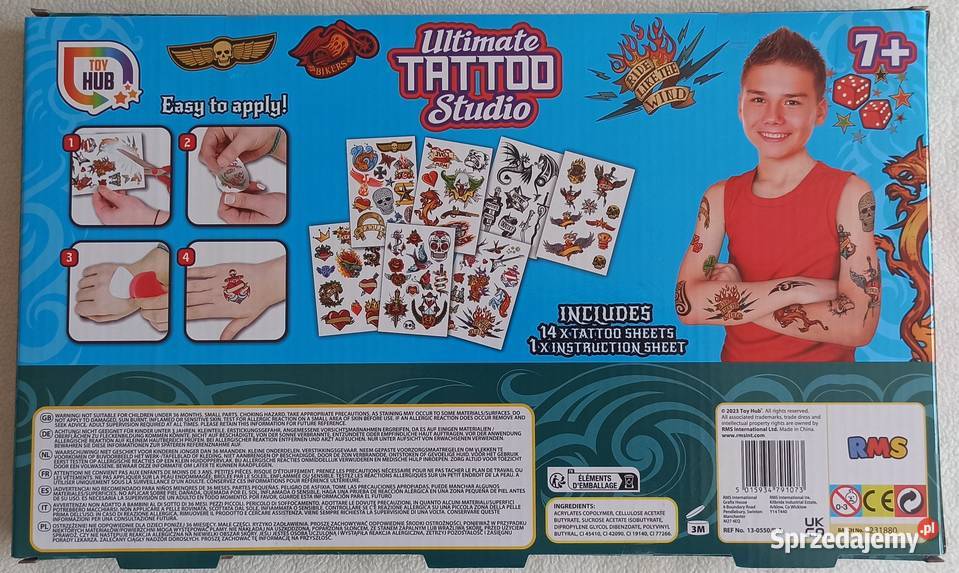 Zestaw Tatuaże Zmywalne Tymczasowe Chłopca 200 Mogilany sprzedam