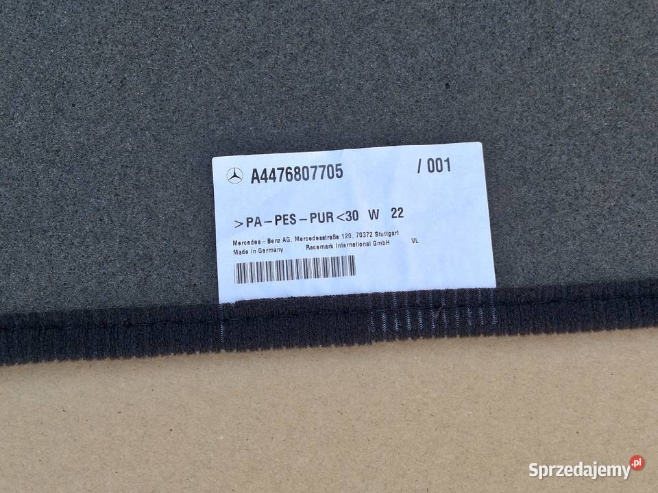 MERCEDES VITO VKLASA W447 DYWANIK WELUROWY