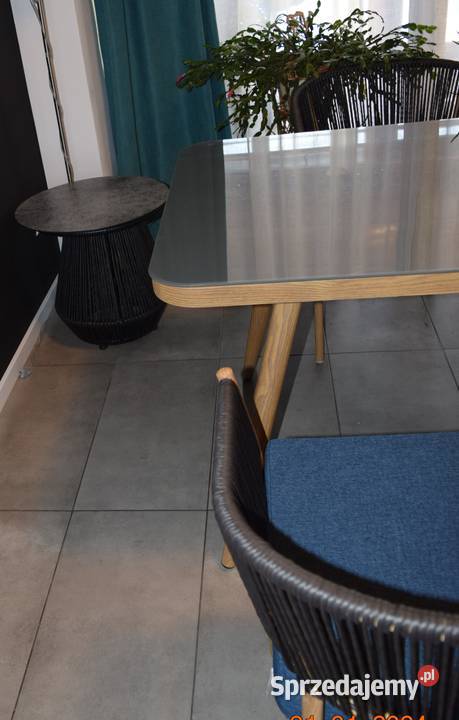 zestaw ogrodowy 61 technoratan obiadowy stół beżowy Bosutów