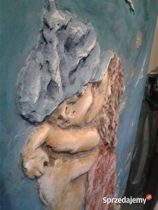 Płaskorzeźba malowana z gipsu Kraków