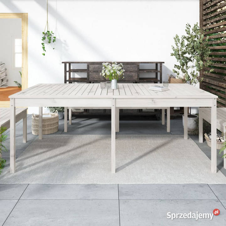 Stół ogrodowy biały 2035x100x76 lite drewno mazowieckie Warszawa sprzedam