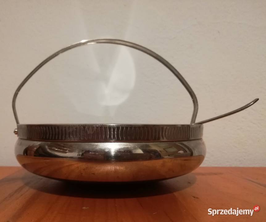 Stara cukiernica platerowana z łyżeczką