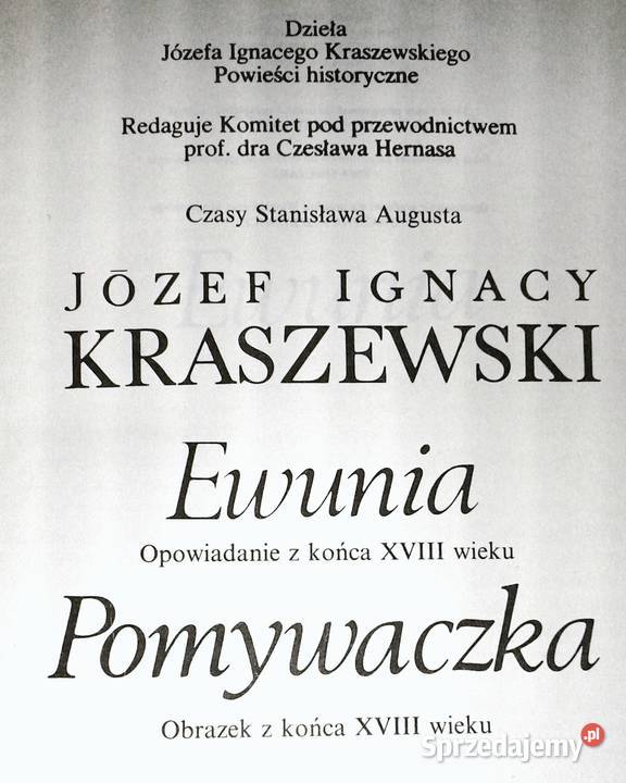 Ewunia Pomywaczka Józef Ignacy Kraszewski lubelskie