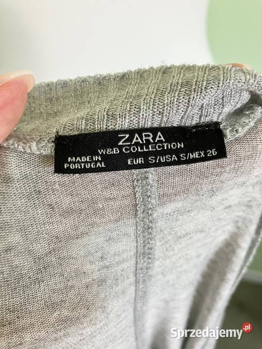 Szary cienki sweter bluzka Zara wiskoza Nisko