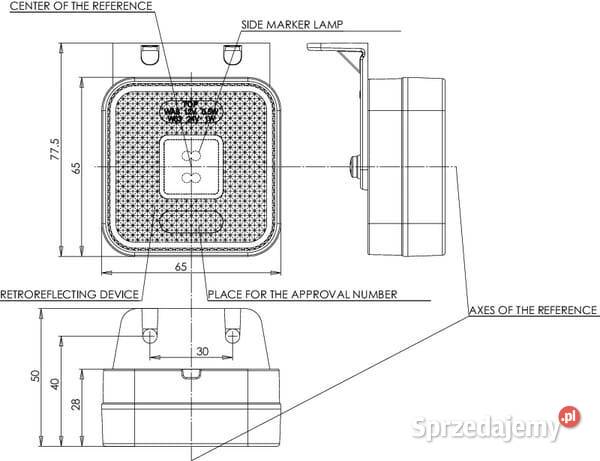 Lampa obrysowa LED kwadratowa 1224V z przewodem Kamionna sprzedam