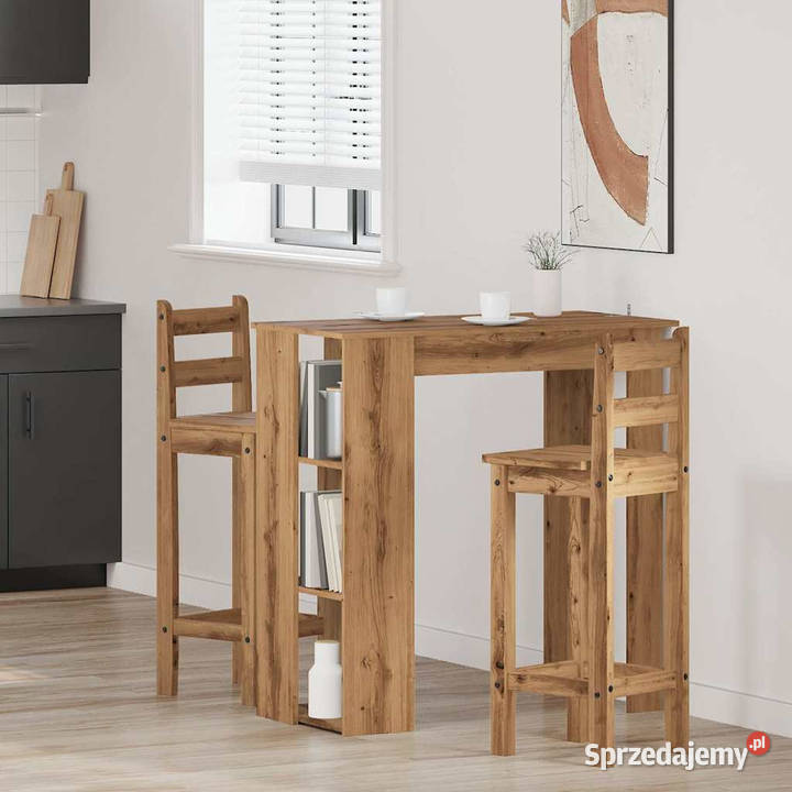 Stolik barowy z półkami dąb artisan 102x50x1035 mazowieckie Warszawa