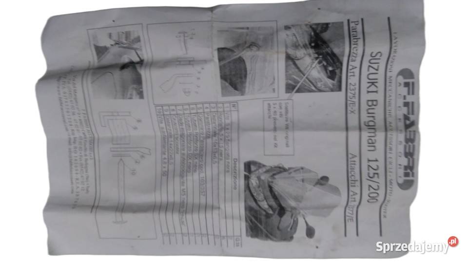 STELAŻ UCHWYT MOCOWANIE SZYBY FABBRI SUZUKI