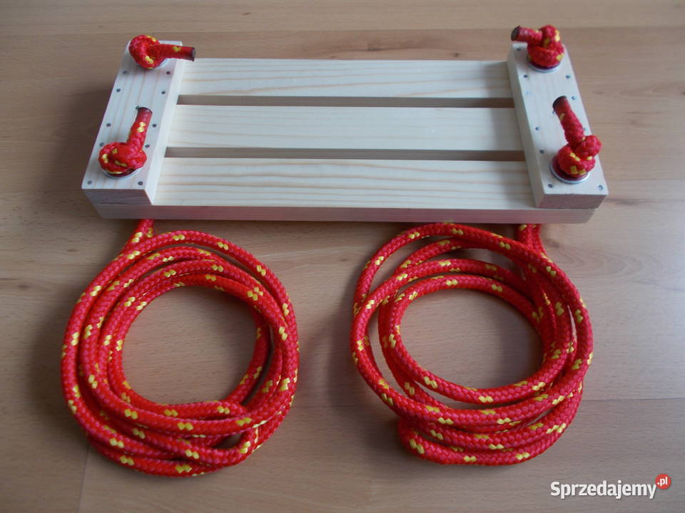 Drewniana sosnowa solidna huśtawka z liną dzieci Huśtawka Leżaczki i huśtawki Ruda Śląska