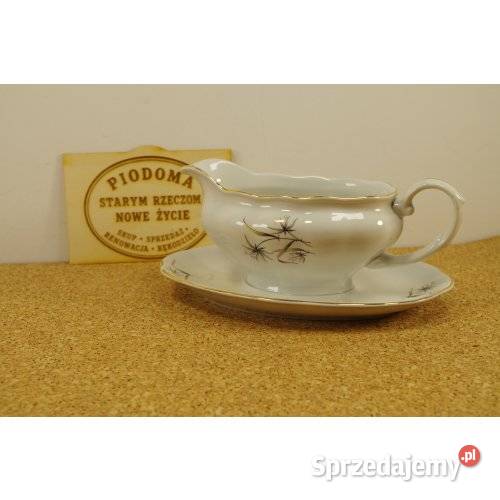 Porcelanowa sosjerka z podstawką Karolina