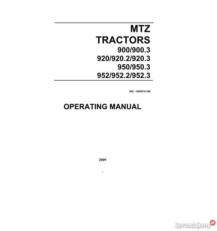 MTZ 900 9003 920 9202 9203 950 9503 952 świętokrzyskie Kielce