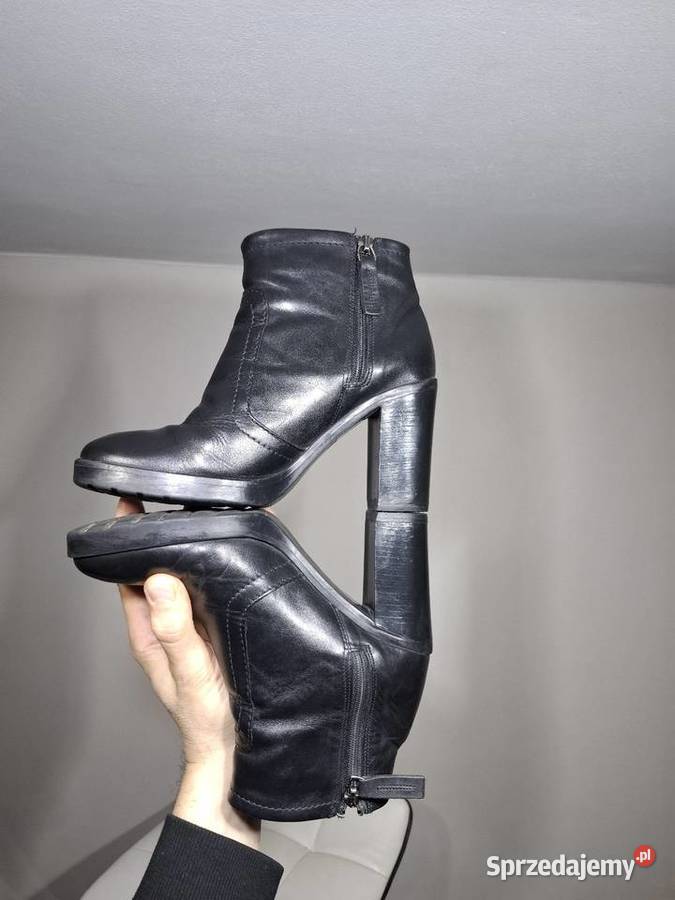 Botki 37 damskie czarne skórzane małopolskie Kraków