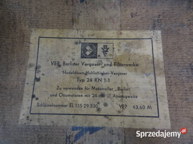pudełko gaźnik BVF MZ IWL Troll Berlin org DDR Motoryzacja Żary sprzedam