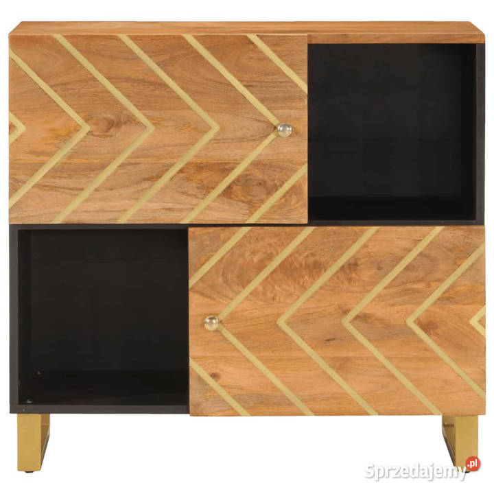 Szafka brązowoczarna 80x335x75 lite drewno mango