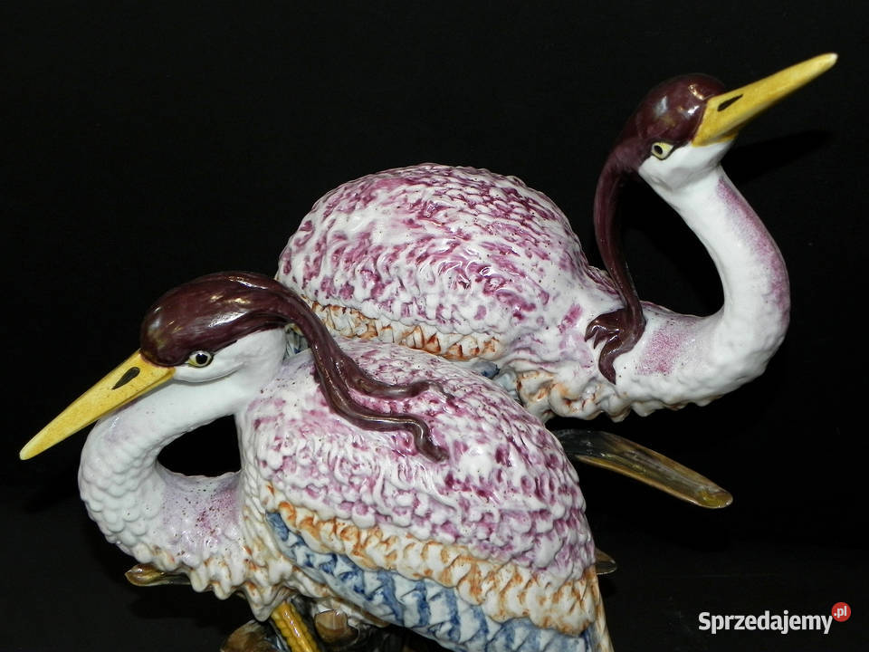 Roceram porcelana Czaple ptaki duże piękne Środa Wielkopolska