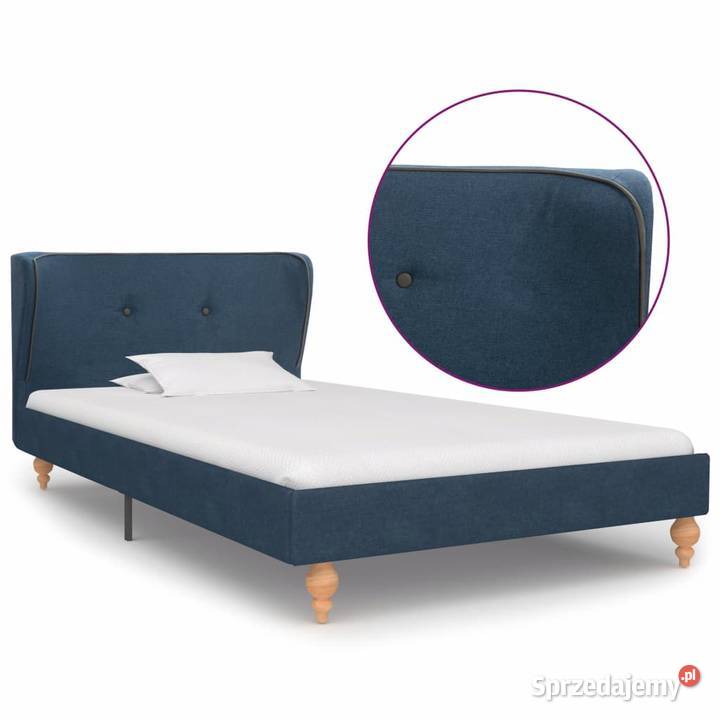 vidaXL Rama łóżka, niebieska, tapicerowana 280577