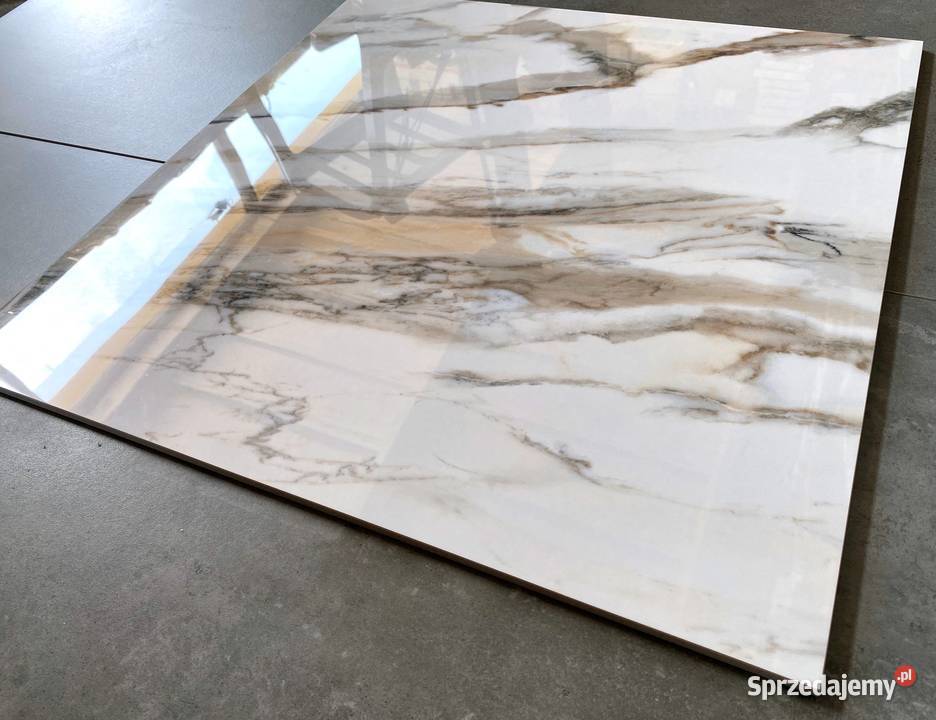 BIAŁY MARMUR gres 60x60 CALACATTA wysoki POŁYSK Piotrków Trybunalski