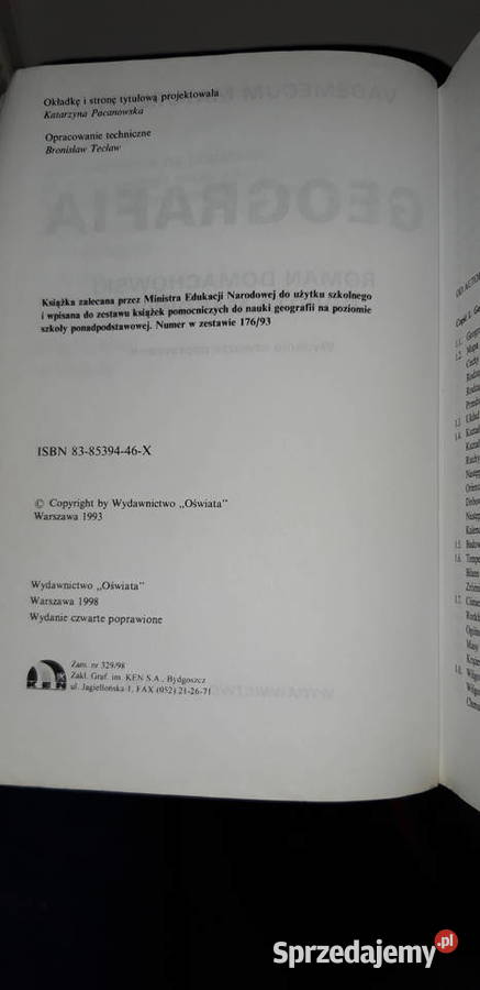 Geografia oświata matura Podręcznik Szkoła mazowieckie Warszawa sprzedam