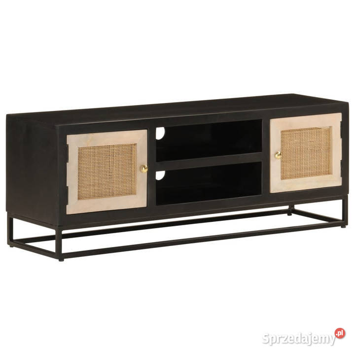 Szafka pod TV czarna 110x30x40 lite drewno mango Warszawa sprzedam