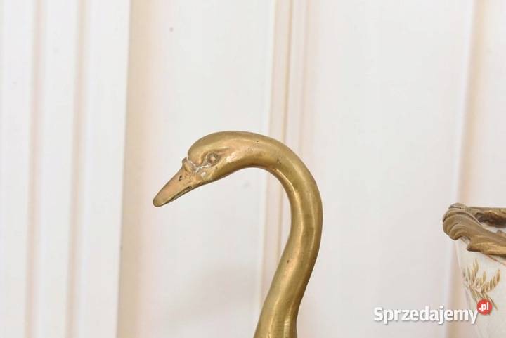 Porcelanowa Malowana Złocona Patera Łabędź i Kraków