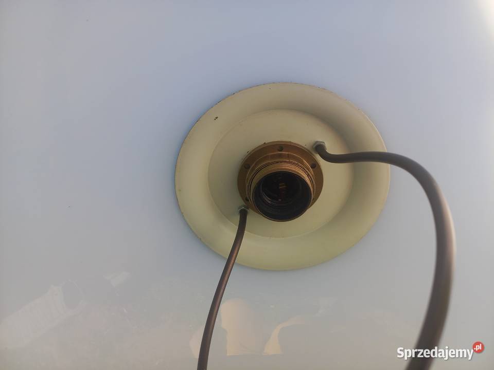 Żyrandol szklany metalowy holenderski z Gawroniec sprzedam