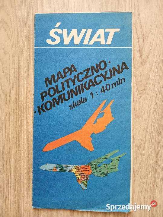Świat Mapa Polityczno Komunikacyjna PPWK PRL małopolskie Kraków