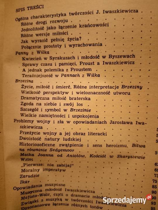 Opowiadania Iwaszkiewicza analizy literatury Książki naukowe i popularnonaukowe Warszawa