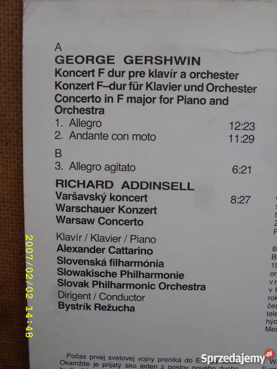 Klasyka LP G GERSHWINKONCERT FDUR Wołów