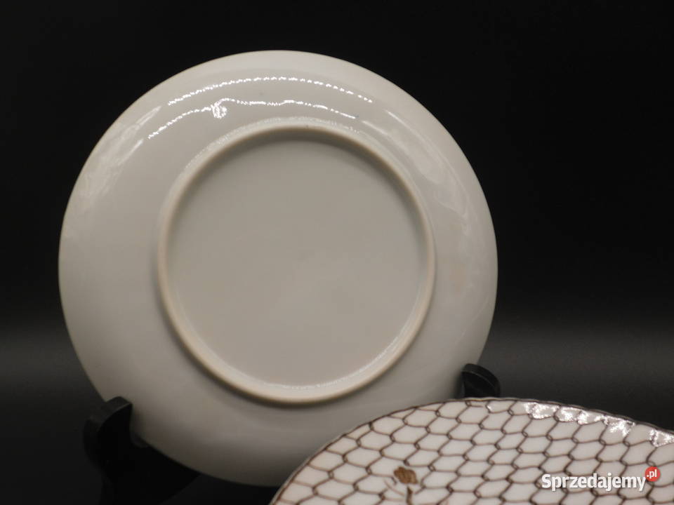 Talerzyki deserowe 6 motyw siatki Porcelana i szkło Raszków