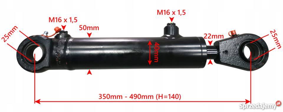 Siłownik Hydrauliczny 40x22 Skok 140 Mocowania Solec Kujawski sprzedam