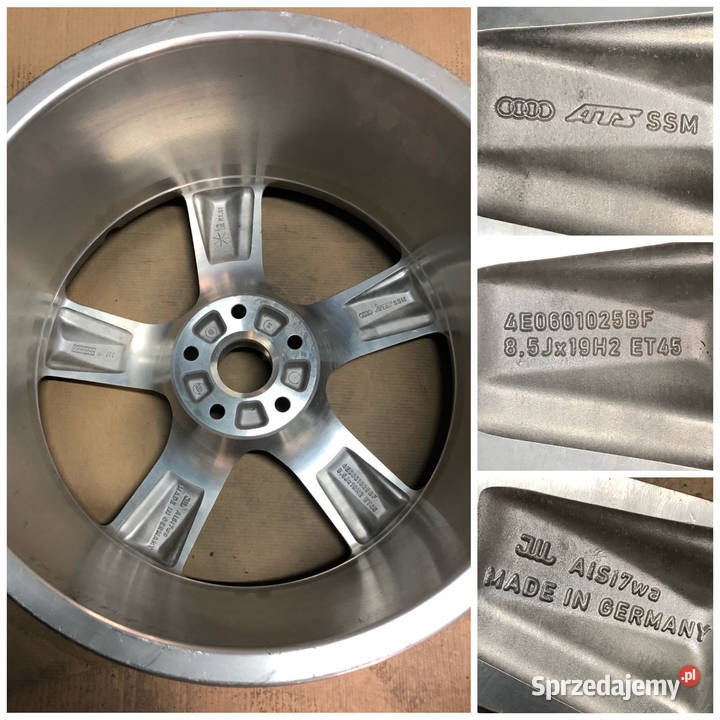 FELGA AUDI 85J 19 ET45 4E0601025BF OEM osobowe Gostyń