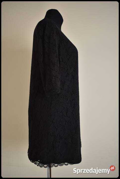 Sukienka mała czarna 40 L cała koronkowa z Płock