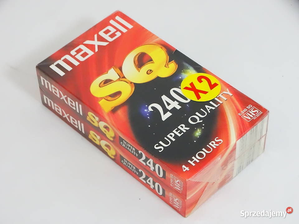 Kaset Vdeo VHS Maxell SQ 240 PAL SECAM dwupak Biłgoraj