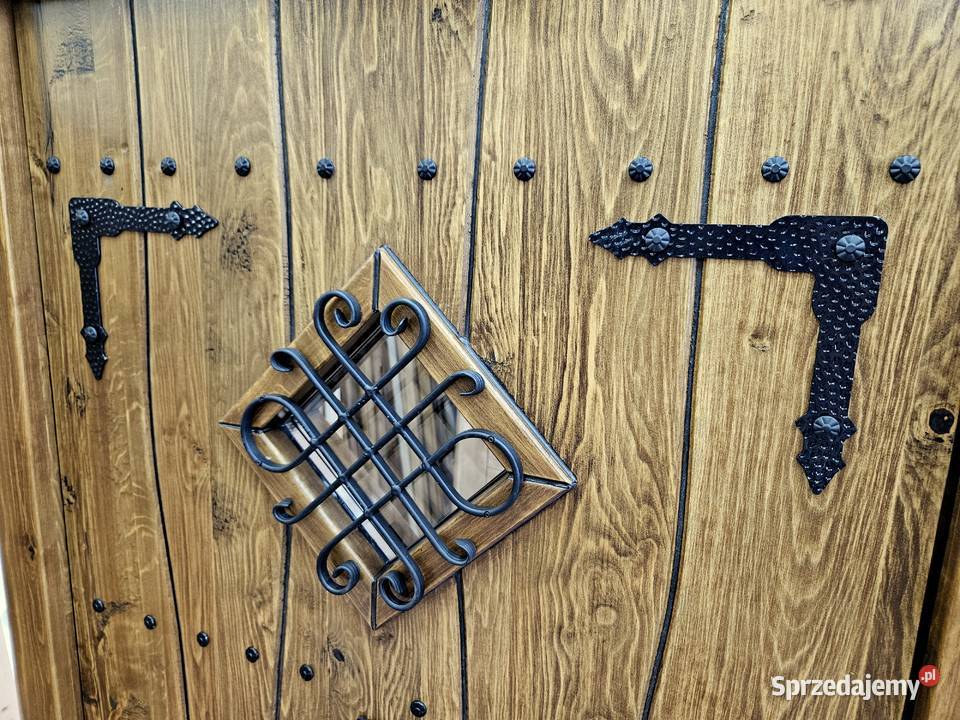 Drzwi DŁUGOSZ drewniane zewnętrzne wejściowe Drzwi zewnętrzne Katowice