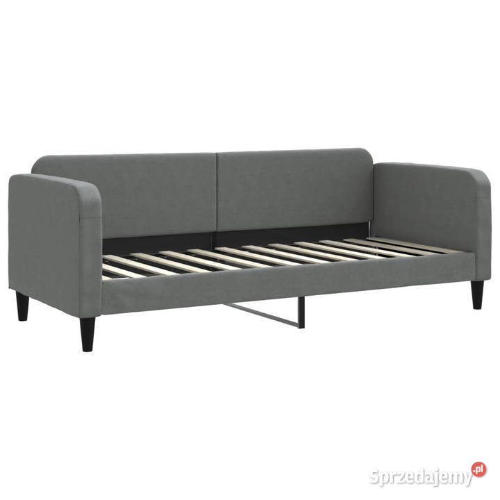 Sofa rozsuwana z szufladami ciemnoszara tkanina Łóżka Warszawa