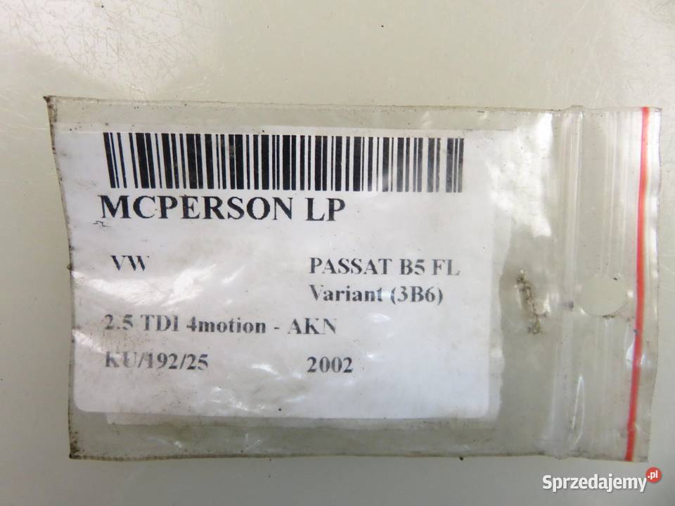MCPERSON LEWY PRZEDNI VW PASSAT B5 25 TDI