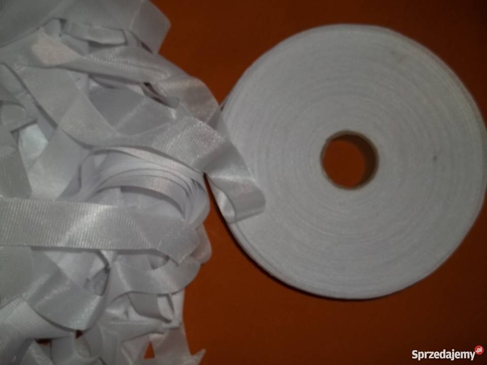 Biała taśma satynowaWstawki koronkiPasmanteria Pozostałe łódzkie Łódź