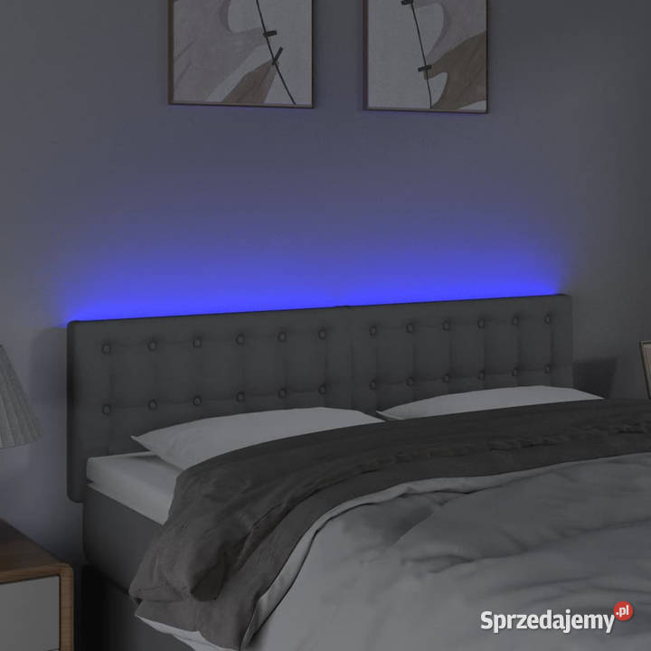 Zagłówek do łóżka z LED jasnoszary 144x5x7888 Warszawa