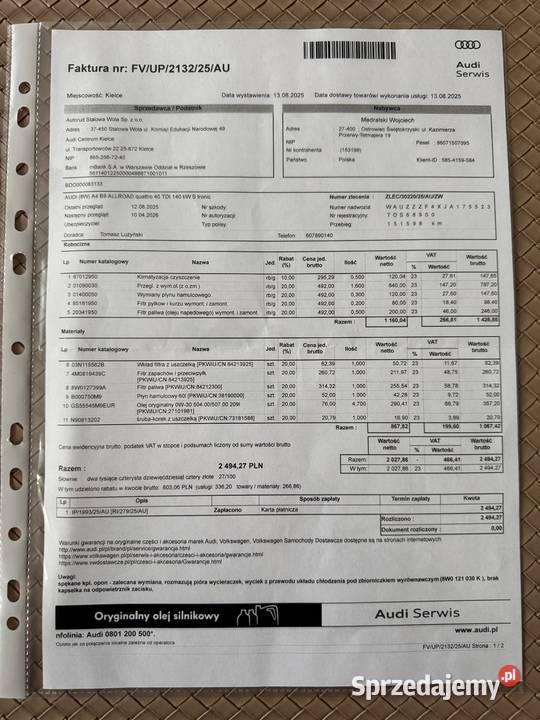 A4 ALLROAD 20 TDI QUATTRO 190 AT SALON regulowane zawieszenie Katowice sprzedam