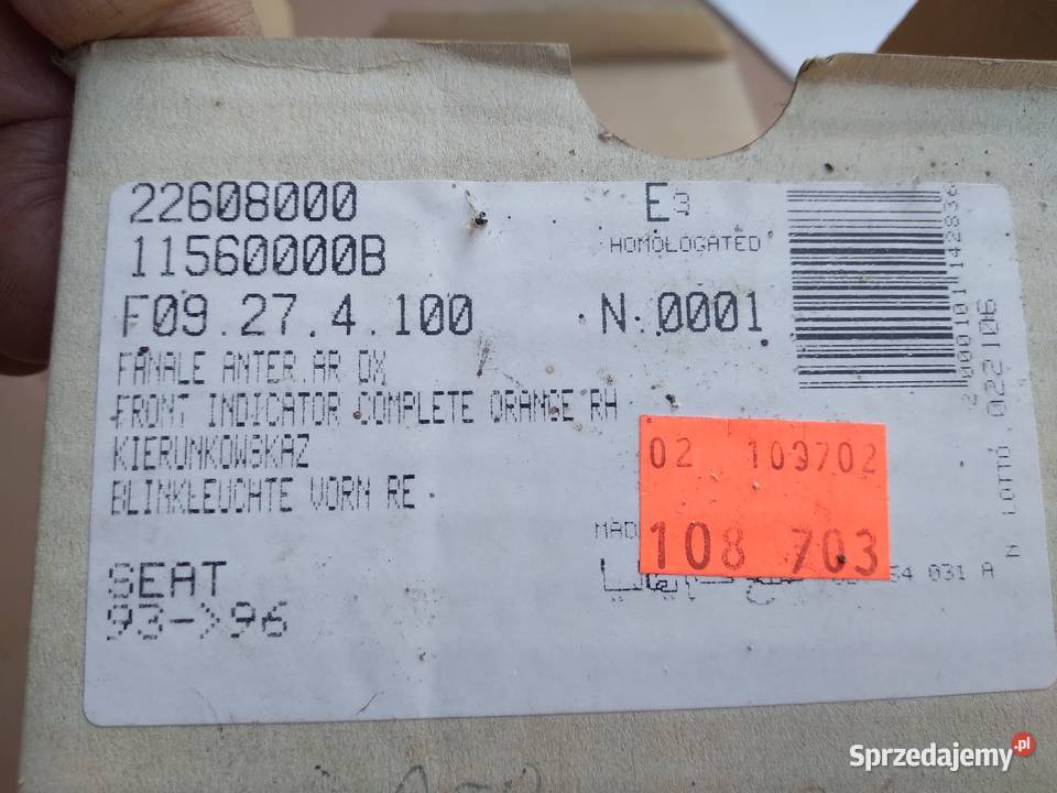 Seat Ibiza 93 96 kierunkowskaz prawy nowy Strzelce Krajeńskie