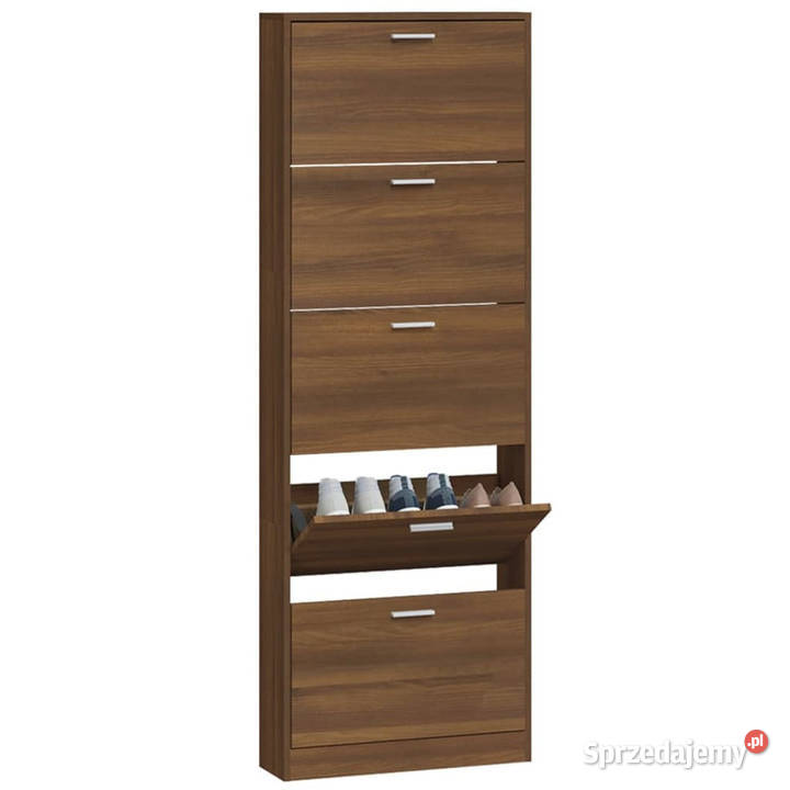 Półka na buty brązowy dąb 59x17x169 WM342517 Warszawa