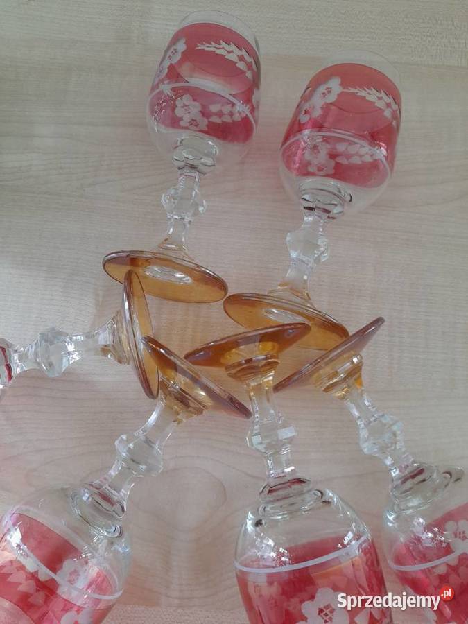 Kieliszki kryształowe Bohemia z czasów PRLu Porcelana i szkło Bogatynia