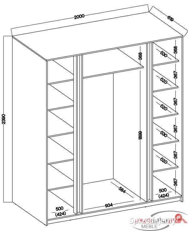 Szafa z lamelami dąb evoke 239cm mazowieckie Warszawa