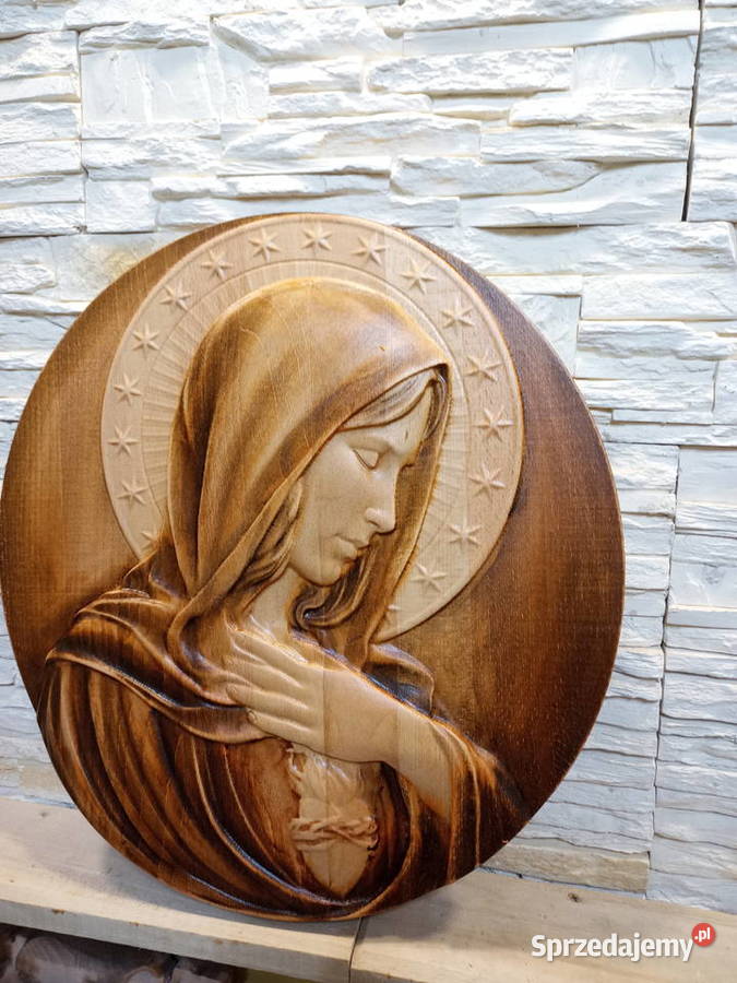 Maryja Plaskorzezba Drewno Młyny