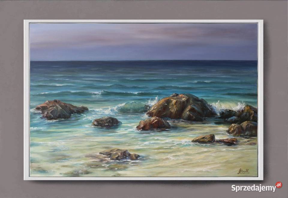 Morze Wieczorową Porą ręcznie malowany olejny Nowy Sącz