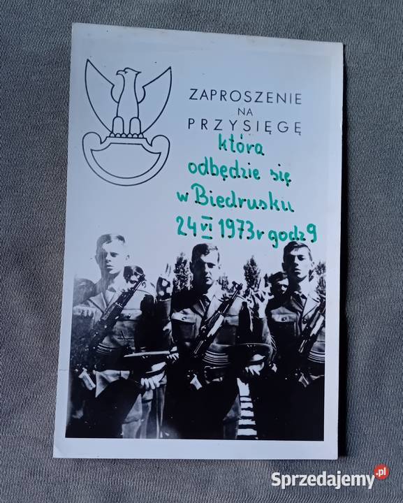 Zaproszenie na przysięgę wojskową Biedrusko k Koźminek