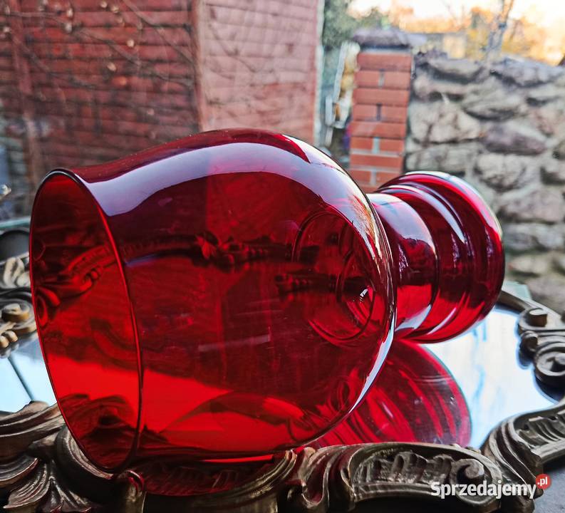 Śliczny wazon grubsze szkło lubuskie Klenica